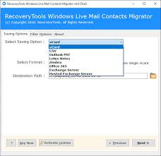 export windows live mail contacts to