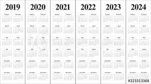 2021 blank and printable word calendar template. Year 2019 2020 2021 2022 2023 2024 Calendar Vector Design Template Wall Mural Dolphfyn