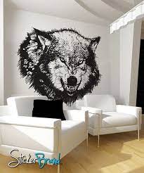 Vinyl Wall Decal Sticker Angry Wolf