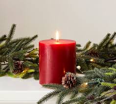 unscented wax pillar candle red