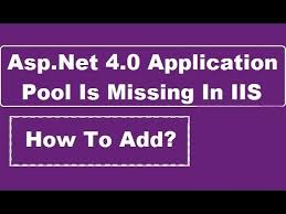 application pool asp net 4 0 is not