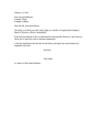 Resign From Board Of Directors Letter Under Fontanacountryinn Com