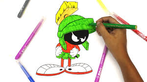 Marvin the martian is an extraterrestrial character from warner bros.' looney tunes and merrie melodies cartoons. Colouring Marvin The Martian Looney Tunes Bugs Bunny Daffy Duck Road Runner Sylvester Tweety Youtube