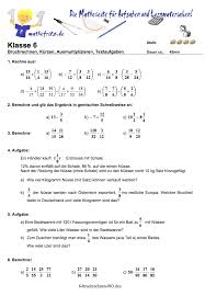 Übungen für mathematik klasse 6 Bruchrechnen Aufgaben Aufgaben Zur Bruchrechnung