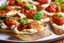 This easy bruschetta recipe from food network's ree drummond makes a great appetizer or tasty first course for a larger meal. Ricotta Bruschetta With Sweet And Spicy Tomatoes Giadzy