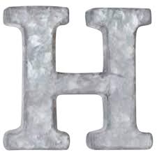 12 Galvanized Metal Monogram Wall Decor H