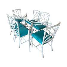 Faux Bamboo Metal 7 Pc Patio Dining