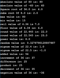 math functions in java 5 methods of