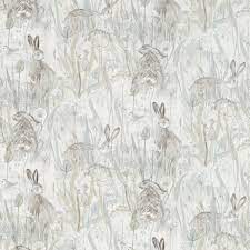 dune hares mist pebble fabric by