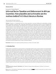 pdf informal sector taxation and