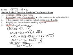 Solve A Radical Equation Containing Two