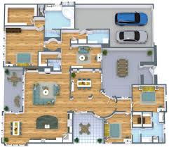 3 bedroom floor plan with several