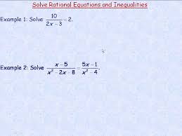 Solving Rational Equations And