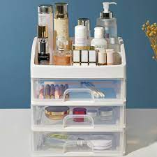 4 tiers makeup storage clear box