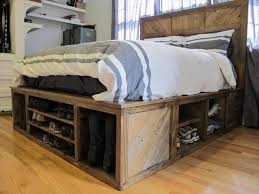 diy pallet bed with storage and