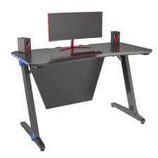 Rectangular chocolate 3 drawer computer desk with keyboard tray. Gaming Desk For Pc With Multicolor Led Ergonomic Design Black Computer Desks Office Furniture Office