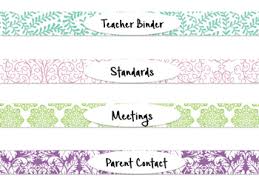 Free Colorful Binder Spine Inserts