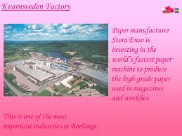 Stora enso oyj, which was formed in late 1998 from the merger of sweden's stora kopparbergs a giant paper mill for newsprint was also established at kvarnsveden, near domnarvet, in 1897. Hi From Soltorgsgymnasiet Borlange Sweden Our Class Ppt Download