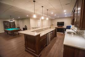 Basement With Exercise Room Bar
