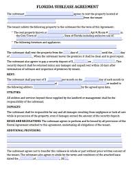 Free Florida Sublease Agreement Template Pdf Word Doc