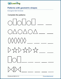 Patterns Of Shapes Worksheets K5 Learning