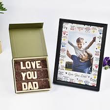 dad chocolate with personalised frame