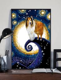 rough collie poster canvas dog
