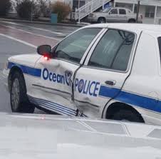police car damaged in morning high