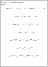 Balancing Equations Worksheet Stem