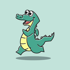 Crocodile Alligator Running Sport Funny Cute Character Cartoon Mascot  3464604 Vector Art at Vecteezy
