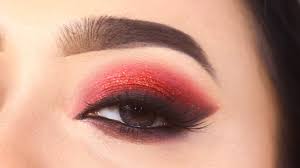 red glitter eye makeup tutorial easy