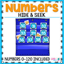 Numbers 0 120 Hide Seek Pocket Chart Cards Fish Theme