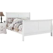 Queen Sleigh Bed White Wooden Bedframe