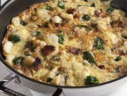 spinach red onion and bacon frittata
