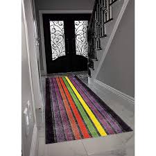stripes abstract rainbow cut to size multicolor 26 width x your choice length custom size slip resistant runner rug