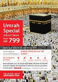 umrah special return fares from aed 799