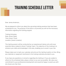 training schedule letter template