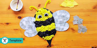 Tissue Paper Bee Collage Bee Crafts