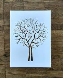 Tree Stencil Reusable Bare Birch Wall