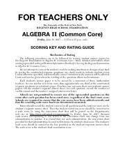 Algebra Ii Common Core June 2017 Regents Score Conversion