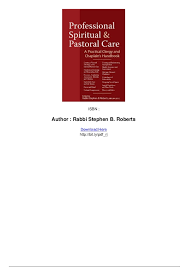 Professional Spiritual And Pastoral Care A Practical Clergy