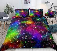 Rainbow Galaxy Bedding Set Queen