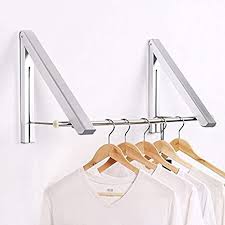 Shop for wall clothes hanger online at target. Amazon Com Lanrcyo Indoor Outdoor Wall Mounted Folding Clothes Drying Rack Clothes Hanger Aluminum Folding Clothes Hanger Hanging On Bathroom Bedroom Balcony And Laundry Home Storage Organizer Home Kitchen