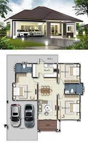 3 Bedroom Modern Home Plan 9x9m