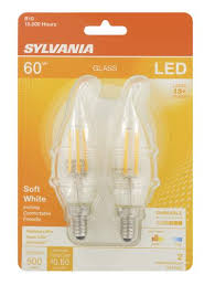 Sylvania 60w Equivalent B10 Filament Dimmable Glass E12 Candelabra Led Light Bulb 2 Pack At Menards