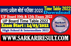 up board time table 2022 for 10th and