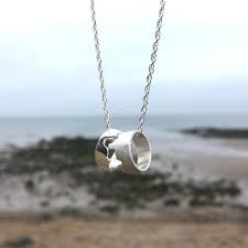 silver coastline hoop necklace