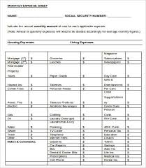 Monthly Expense Sheet 9 Free Word Pdf Documents Download
