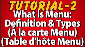menu definition types tutorial