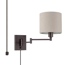 Dark Bronze Plug In Swing Arm Wall Lamp